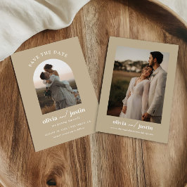 Modern Minimalistisk Boho sparar datumfotokort Inbjudningar