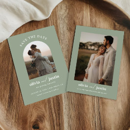 Modern Minimalistisk Boho sparar datumfotokort Inbjudningar