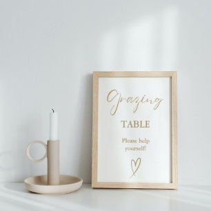 Modern minimalistisk bord-signal för Guld-betygsan Poster