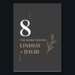 Modern minimalistisk Bordsnummer<br><div class="desc">Inbjudan gäster till bröllop med det här enkla och moderna anpassadet bordsnummer-kortet, som har ett rent teckensnitt på träkolbakgrund. Den här inbjudan är perfekt för vilken säsong som helst. Om du vill göra en mer avancerad anpassning av den här designen, t.ex. ändra layout, teckensnitt eller storlek text, klickar du på...</div>