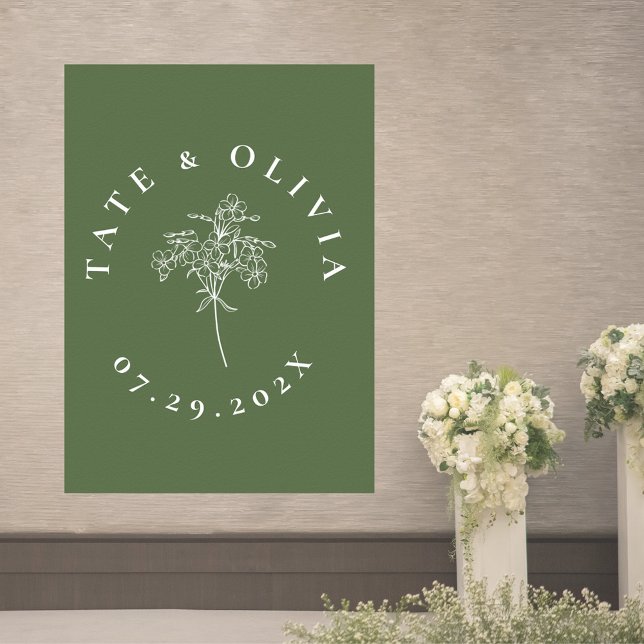 Modern minimalistisk botanik Bröllop par Poster (Skapare uppladdad)