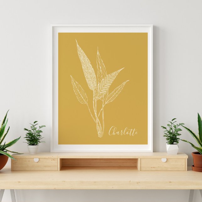 Modern minimalistisk botanik i Gultens Personlig Poster (Skapare uppladdad)