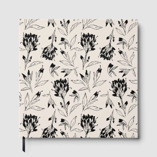 Modern minimalistisk botanisk blomskissmönster gästböcker