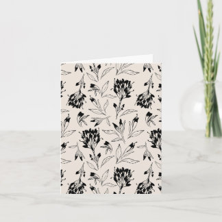Modern minimalistisk botanisk blomskissmönster kort