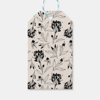 Modern minimalistisk botanisk blomskissmönster presentetikett
