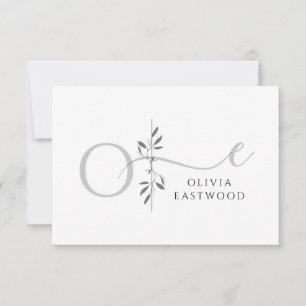 Modern minimalistisk botanisk monogram anteckningskort