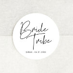 Modern minimalistisk Bride-stam Runt Klistermärke<br><div class="desc">Hämta några coola-personifierbara bachelorette-presenter medan du väntar på den stora dagen.</div>