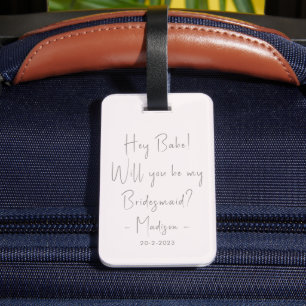 Modern minimalistisk Bridesmaid Frieri skript Bagagebricka