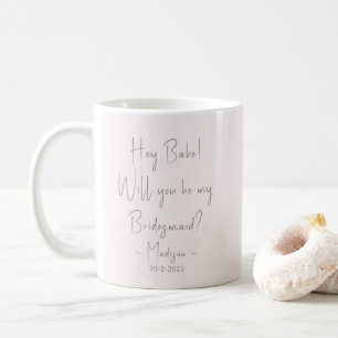 Modern minimalistisk Bridesmaid Frieri skript Kaffemugg