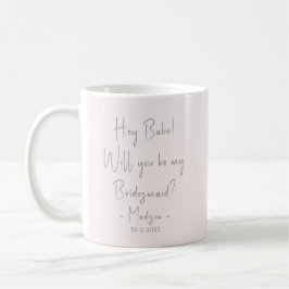 Modern minimalistisk Bridesmaid Frieri  skript Kaffemugg