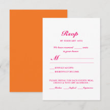 Modern minimalistisk Bright Rosa Orange Bröllop