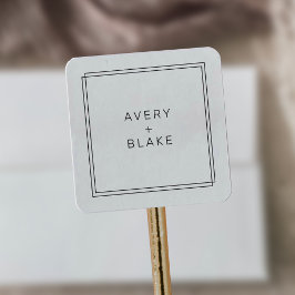 Modern minimalistisk bröllop/AVERY Suite Fyrkantigt Klistermärke