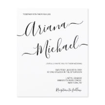 Modern minimalistisk Bröllop Black White enkel