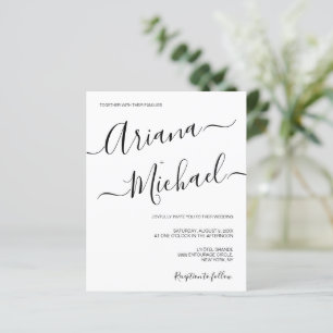 Modern minimalistisk Bröllop Black White enkel