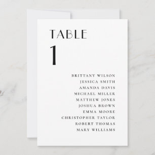 Modern Minimalistisk Bröllop Elegant Bordskarta Inbjudningar