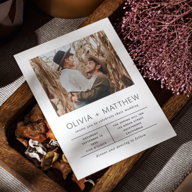 Modern minimalistisk Bröllop | Elegant - enkelt fo Inbjudningar (Skapare uppladdad)