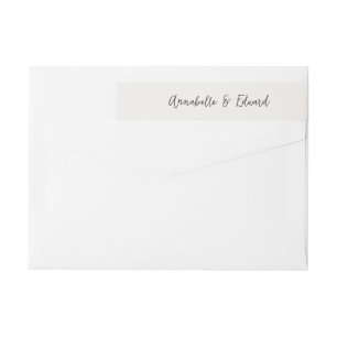 Modern Minimalistisk Bröllop Elegant Svart & Vitt Etikettband