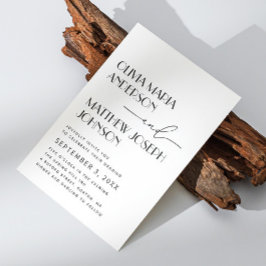 Modern Minimalistisk Bröllop | Elegant Typografi Inbjudningar