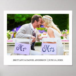 Modern minimalistisk Bröllop-foto Poster