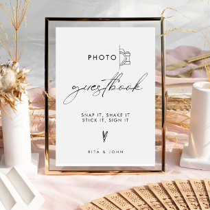 Modern minimalistisk Bröllop-fotobokssignatur för Poster
