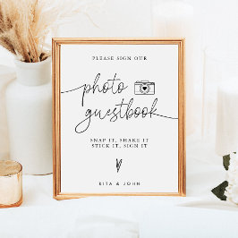 Modern minimalistisk Bröllop-fotobokssignatur för Poster
