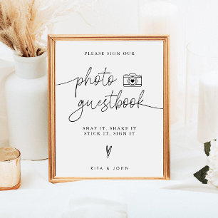 Modern minimalistisk Bröllop-fotobokssignatur för Poster