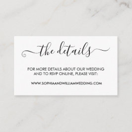 Modern minimalistisk Bröllop-höljeskort Tilläggskort