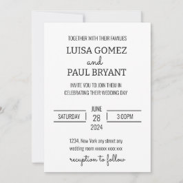 Modern Minimalistisk Bröllop Inbjudningar