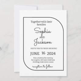 Modern Minimalistisk Bröllop Inbjudningar