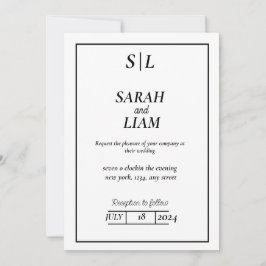 Modern minimalistisk Bröllop Inbjudningar