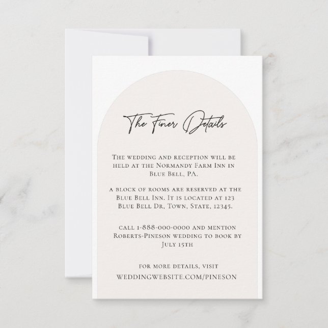 Modern minimalistisk Bröllop-informationshölje Inbjudningar (Framsida)