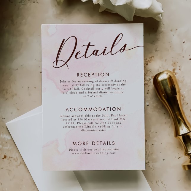 Modern minimalistisk Bröllop-informationshölje Tilläggskort (Skapare uppladdad)