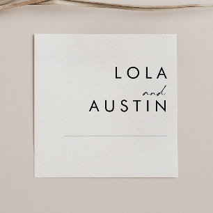 Modern minimalistisk Bröllop Napkins Pappersservett