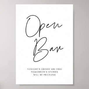 Modern minimalistisk bröllop Open Pub-signal Poster
