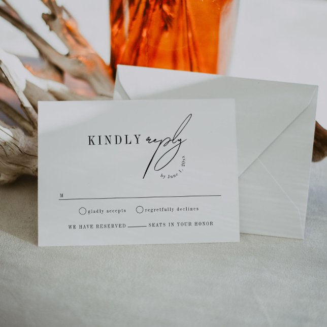 Modern minimalistisk Bröllop OSA-höljeskort Tilläggskort (Skapare uppladdad)