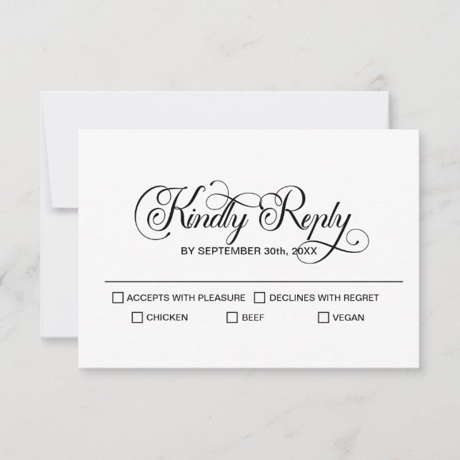 Modern minimalistisk Bröllop OSA Kort (Framsida)