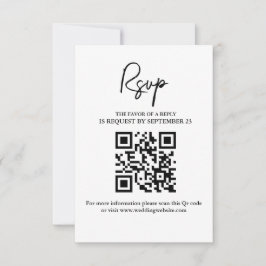 Modern minimalistisk bröllop OSA med QR-kod Kort