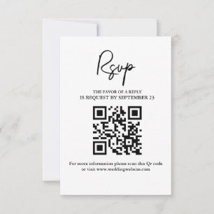 Modern minimalistisk bröllop OSA med QR-kod Kort