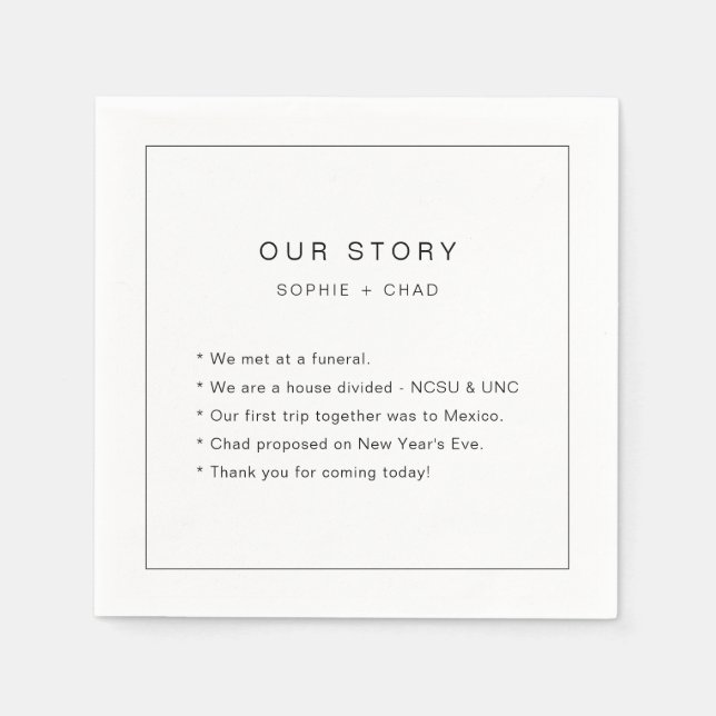 Modern minimalistisk Bröllop Pappersservett (Framsidan)