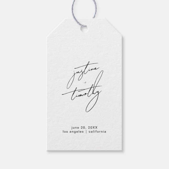 Modern minimalistisk Bröllop Presentetikett (Framsidan)