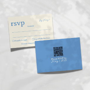 Modern Minimalistisk Bröllop QR OSA Kort