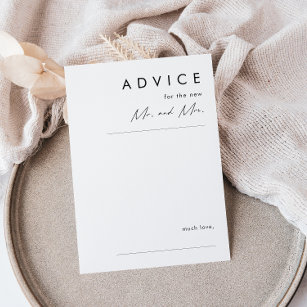 Modern minimalistisk Bröllop-rådgivningskort Rådkort
