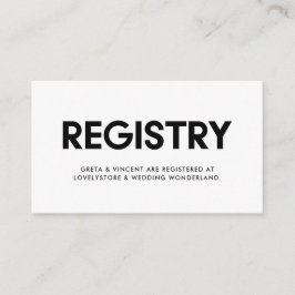 Modern minimalistisk bröllop-registerkort tilläggskort