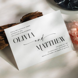 Modern minimalistisk bröllop-repetitionsmiddag inbjudningar