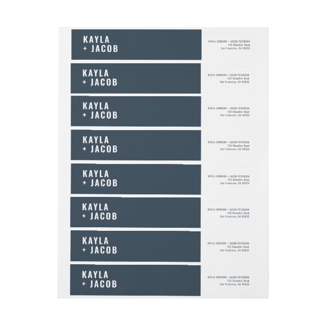 Modern + minimalistisk Bröllop-Returadress Etikettband (Ark)