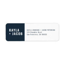 Modern + minimalistisk Bröllop-Returadress