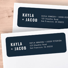 Modern + minimalistisk Bröllop-Returadress Returadress Etikett