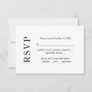 Modern Minimalistisk Bröllop RSVP-kort OSA Kort