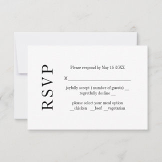 Modern Minimalistisk Bröllop RSVP-kort OSA Kort