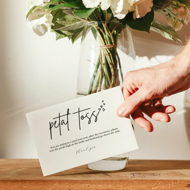 Modern minimalistisk Bröllop-sändning av Petal Tos Tilläggskort (Skapare uppladdad)